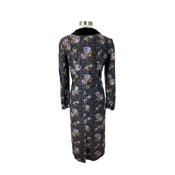Vintage Laura Ashley Floral Paisley Corduroy Velvet Trim Dress M Cottagecore - Picture 4 of 5